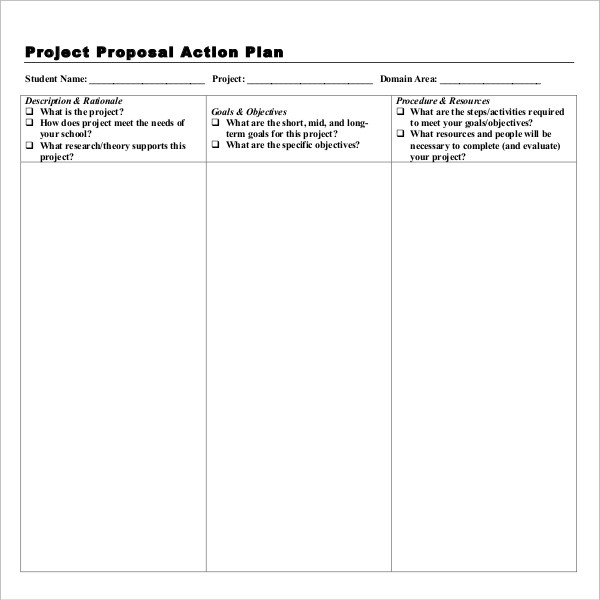 project proposal action plan