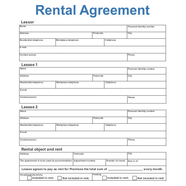 18 best rental agreement templates docs pdf free