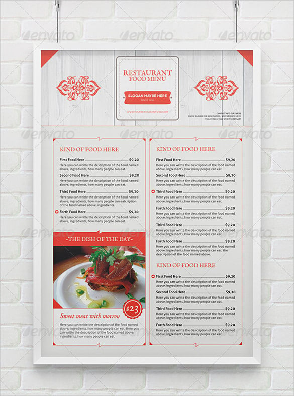 food menu bundle template