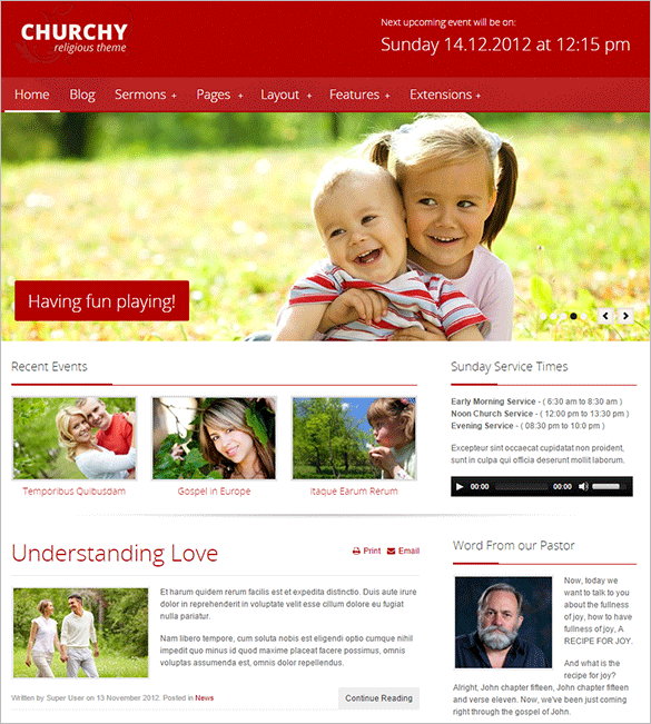 11+ Church Joomla Themes & Templates