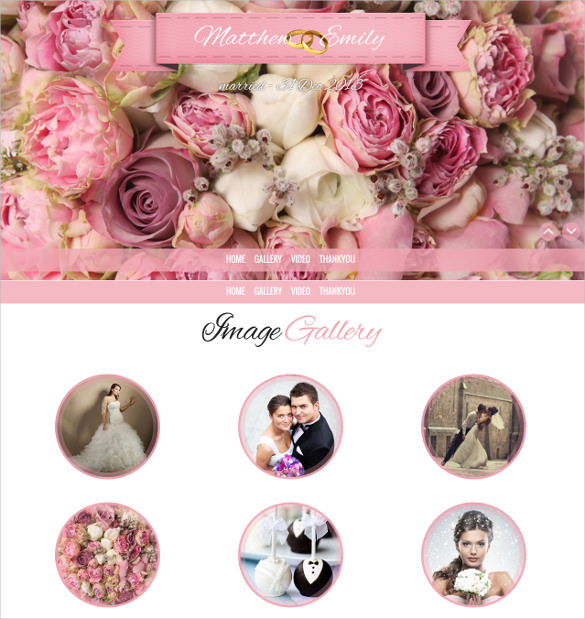 parallax responsive wedding website template