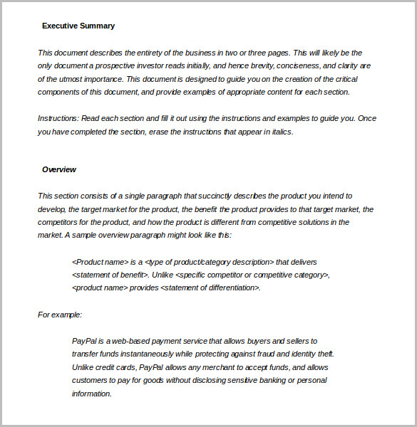 How To Write Executive Summary Template PDF Template