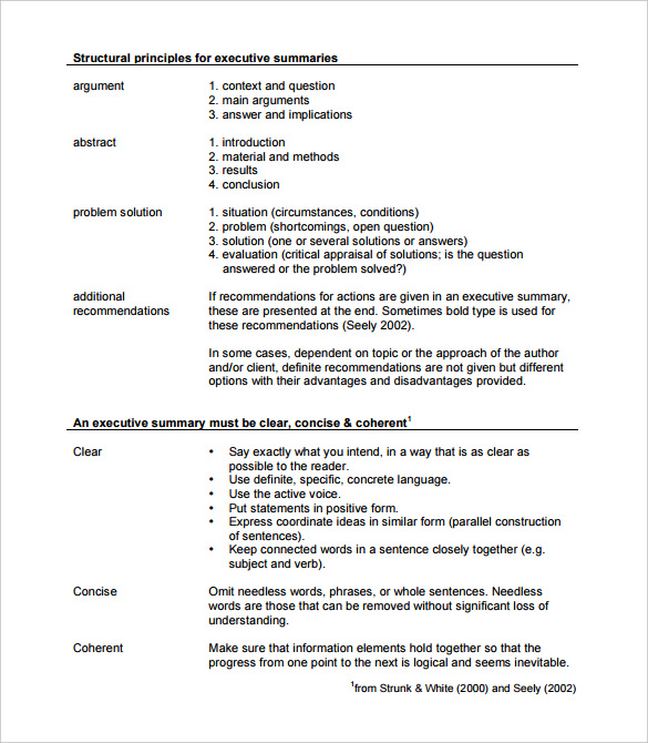 34 Executive Summary Templates Free Sample Example Format