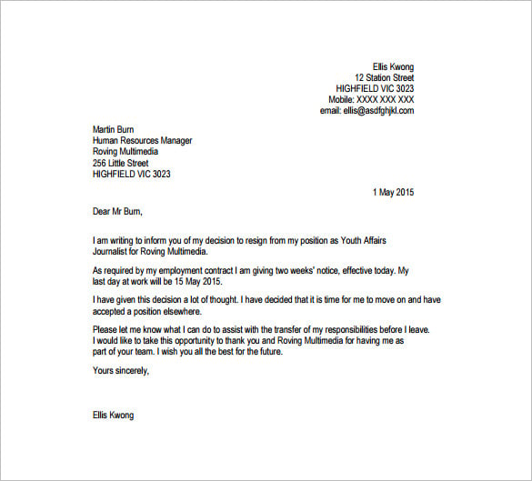 27+ resignation letter templates free word, excel, pdf, ipages.