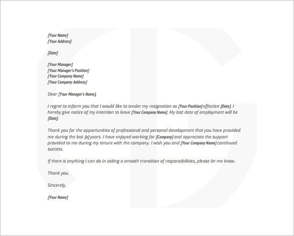 employee office resignation letter sample pdf free download