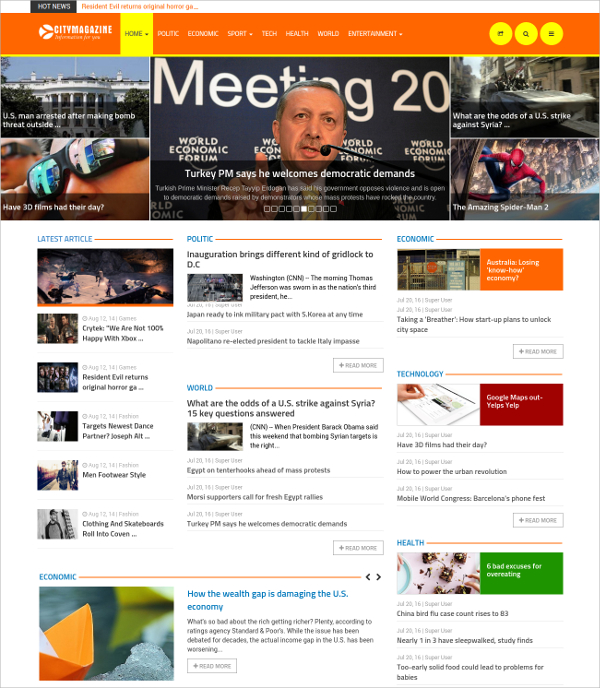 joomla magazine website blog theme