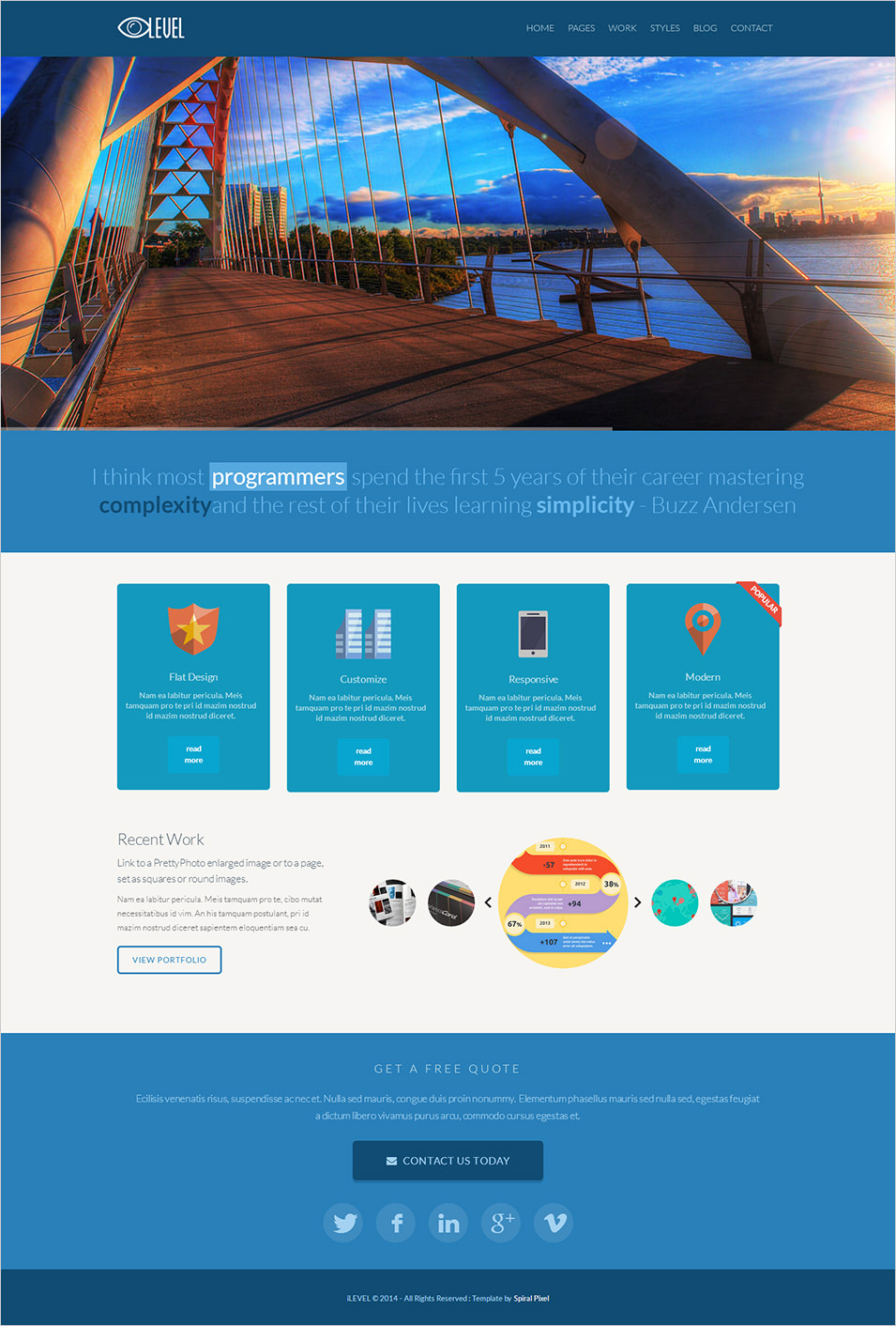 17+ Best Flat Design Website Templates | Free & Premium Templates