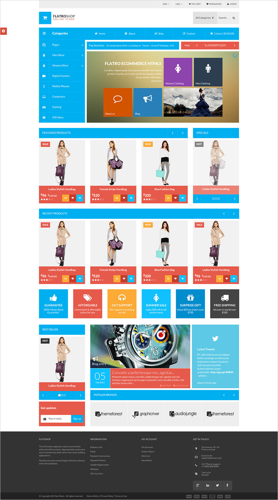 17+ Best Flat Design Website Templates | Free & Premium Templates