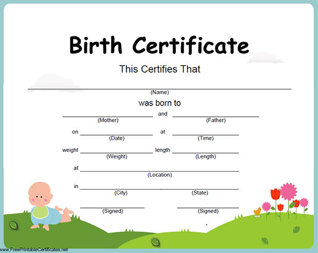 Birth Certificate Template