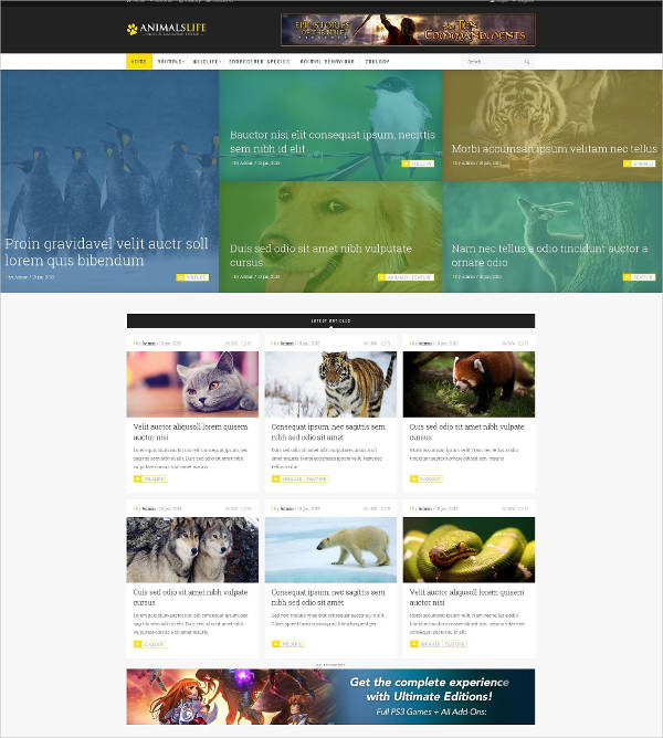animals website template
