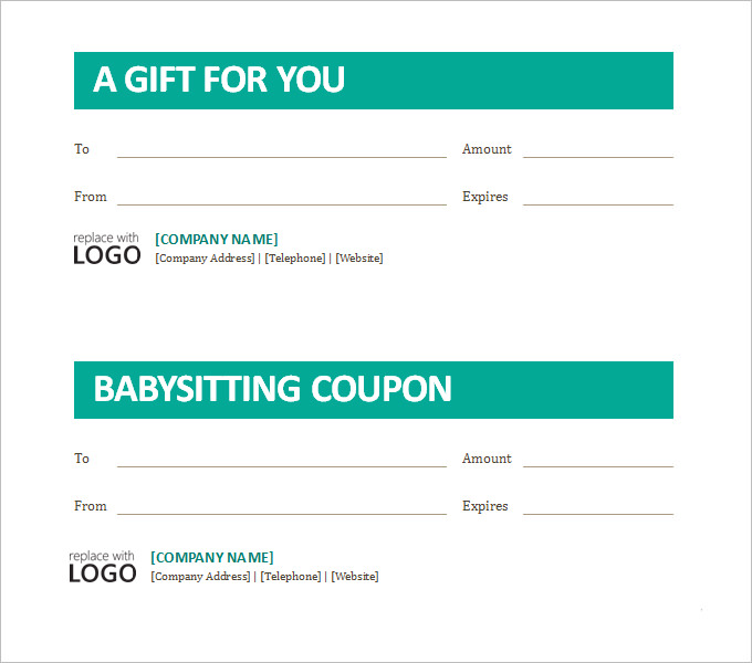 babysitting coupon template