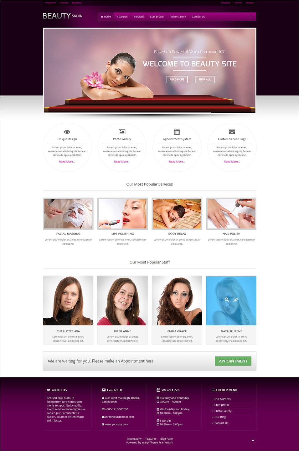 Beauty Salon Website Templates