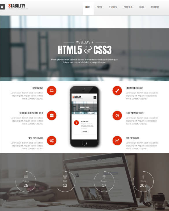 clean web responsive html5 css3 template