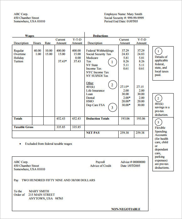 pay stub template pdf format