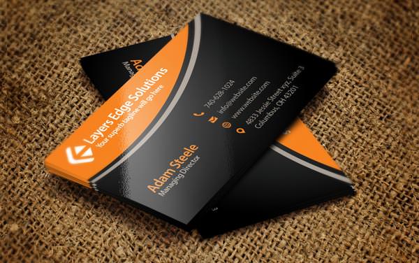 simple business cards in 2 colors