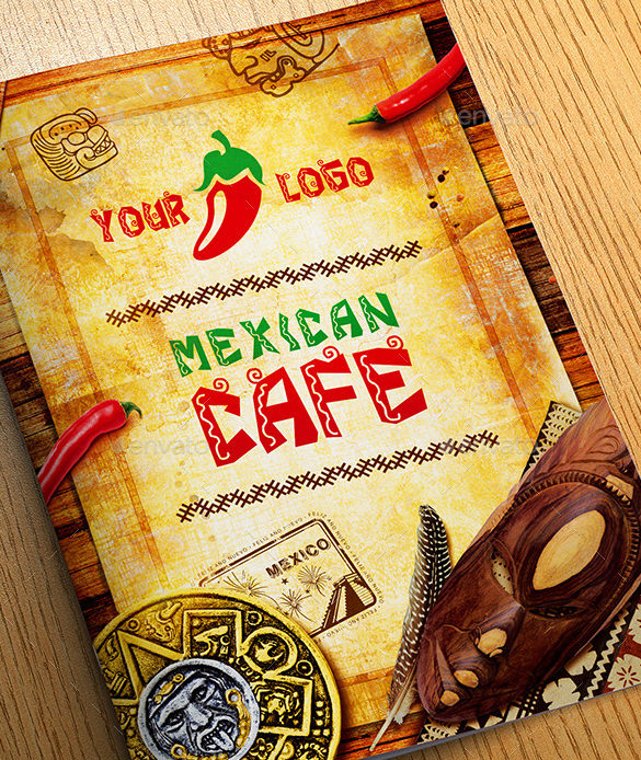 spicy mexican menu psd flyer