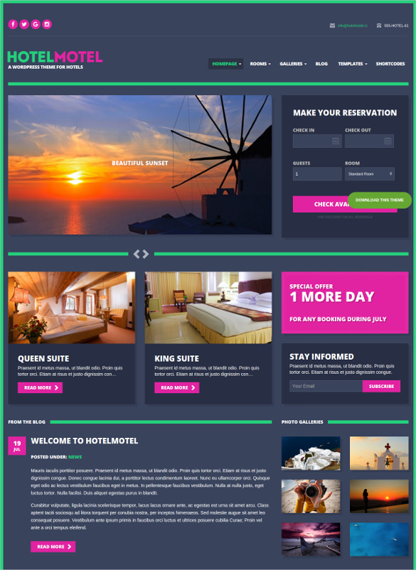 responsive hotel wordpress html website theme