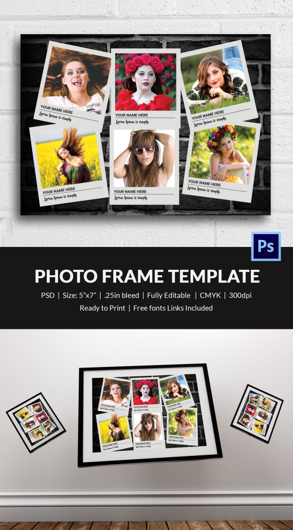 Photo Frame Template 32+ Free Printable, JPG, PSD, ESI, Indesign