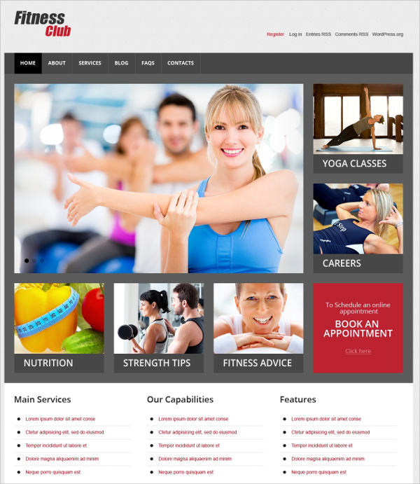 fitness club wordpress website theme 75