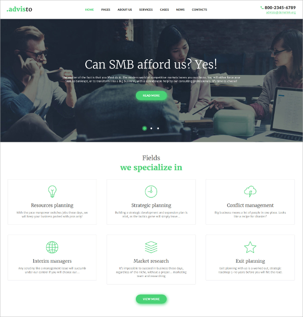 financial advisor business wordpress website theme 75