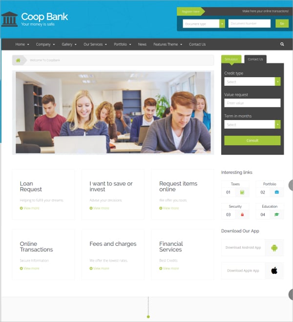 financial consulting website template