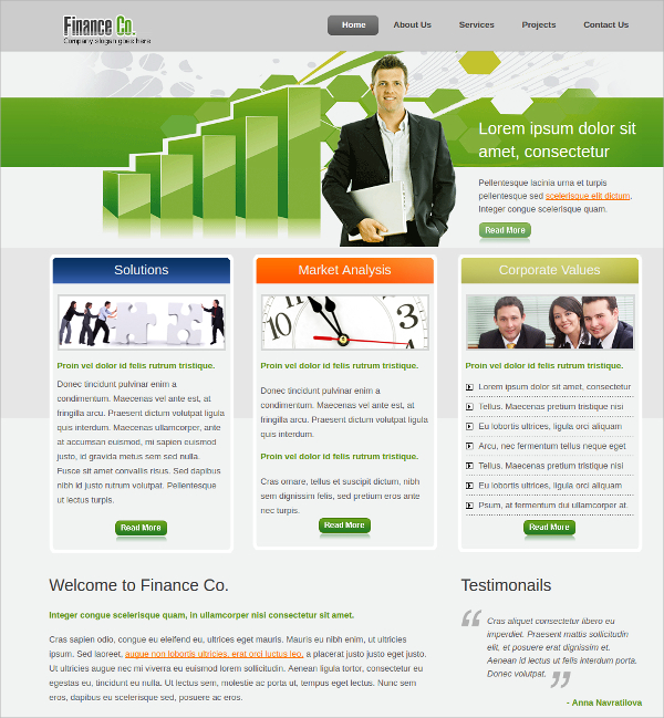 financial marketing website theme