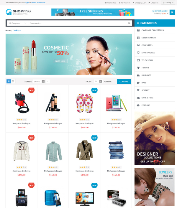 shopping responsive wordpress website theme