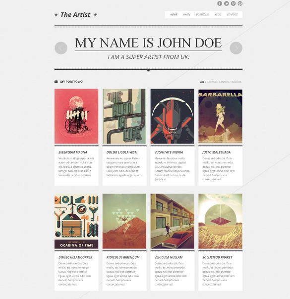 16+ Artists site Themes & Templates