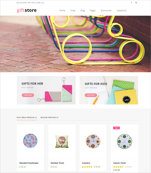 flower gifts shop wp ecommerce website theme