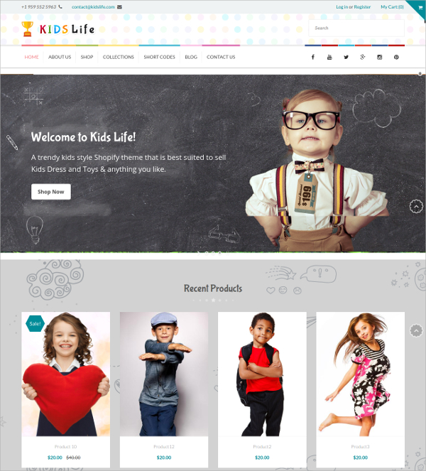 stylish kids store responsive shopify website theme