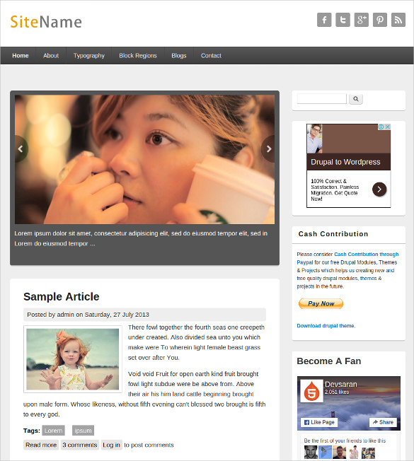 responsive blog drupal theme