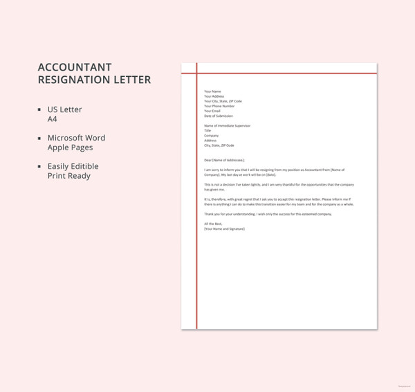 35+ Formal Resignation Letter Template - Free Word, Excel, PDF Format ...