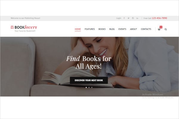 book store website template
