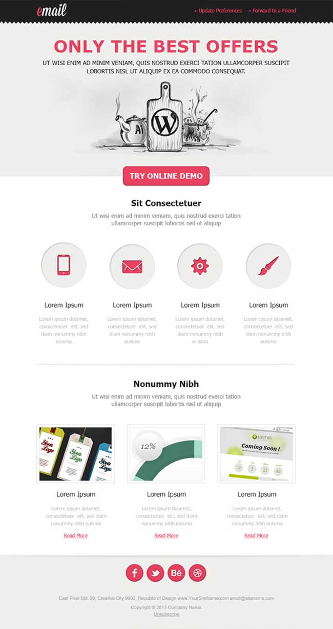 clean html email template
