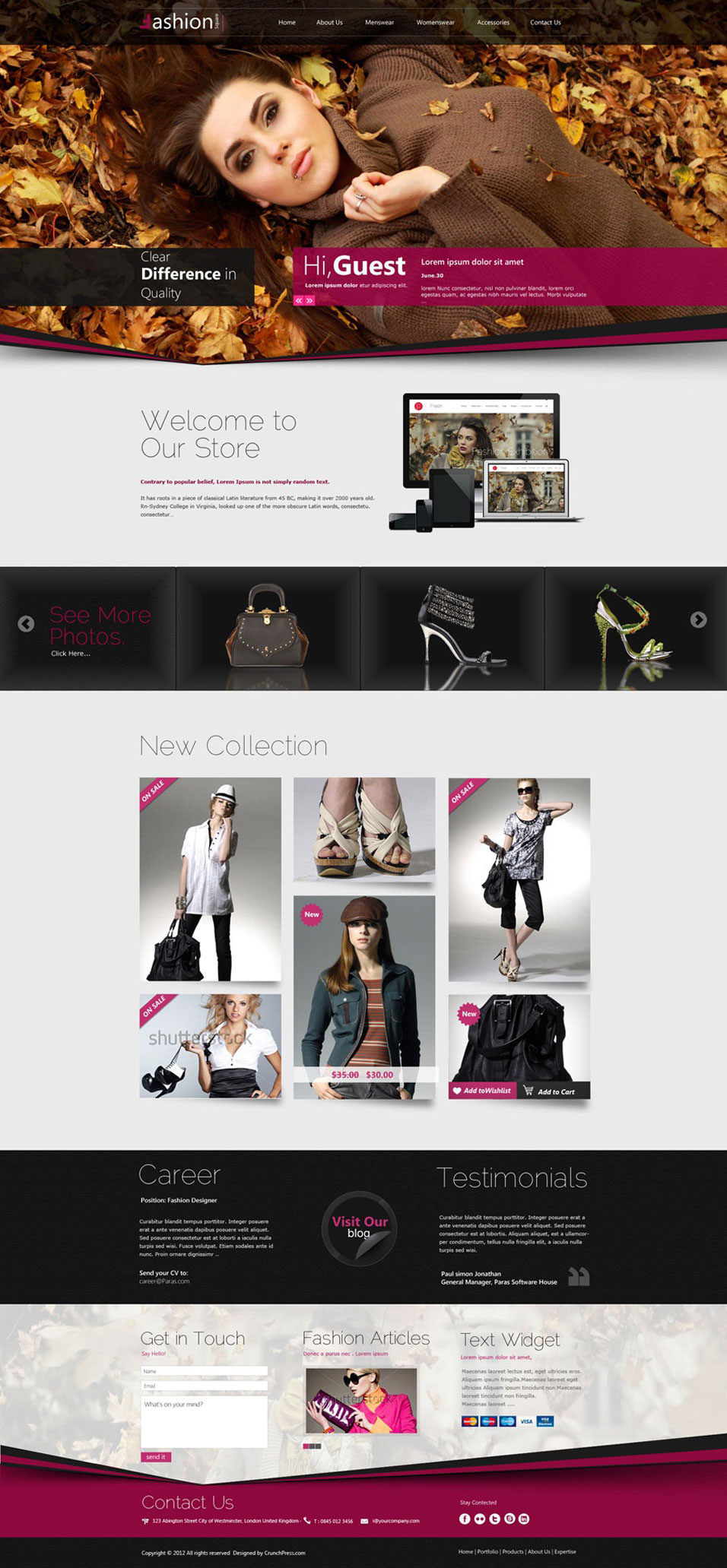 fashion designer website template
