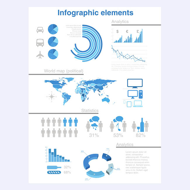 free vector infographic design elements