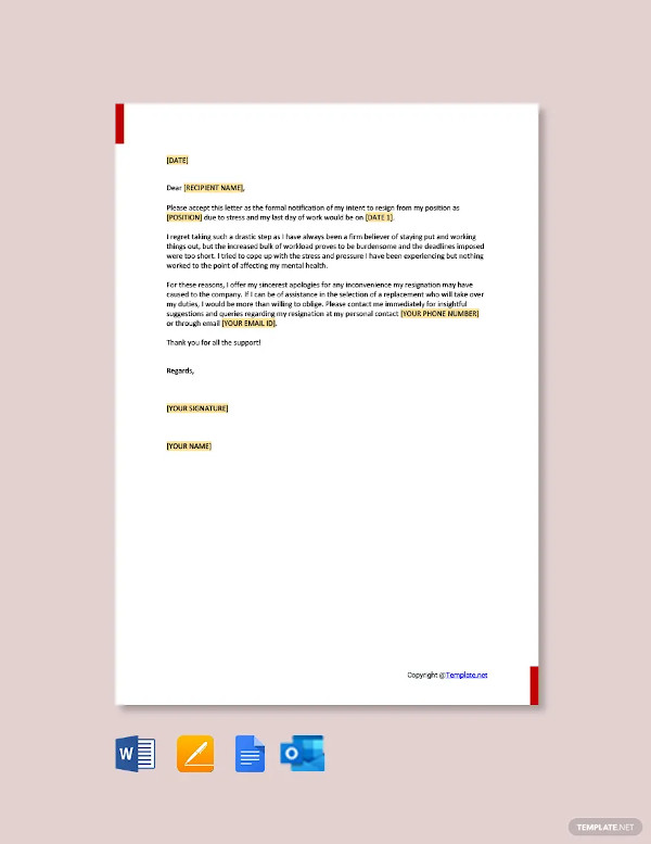 59+ Simple Resignation Letter Templates - PDF, DOC