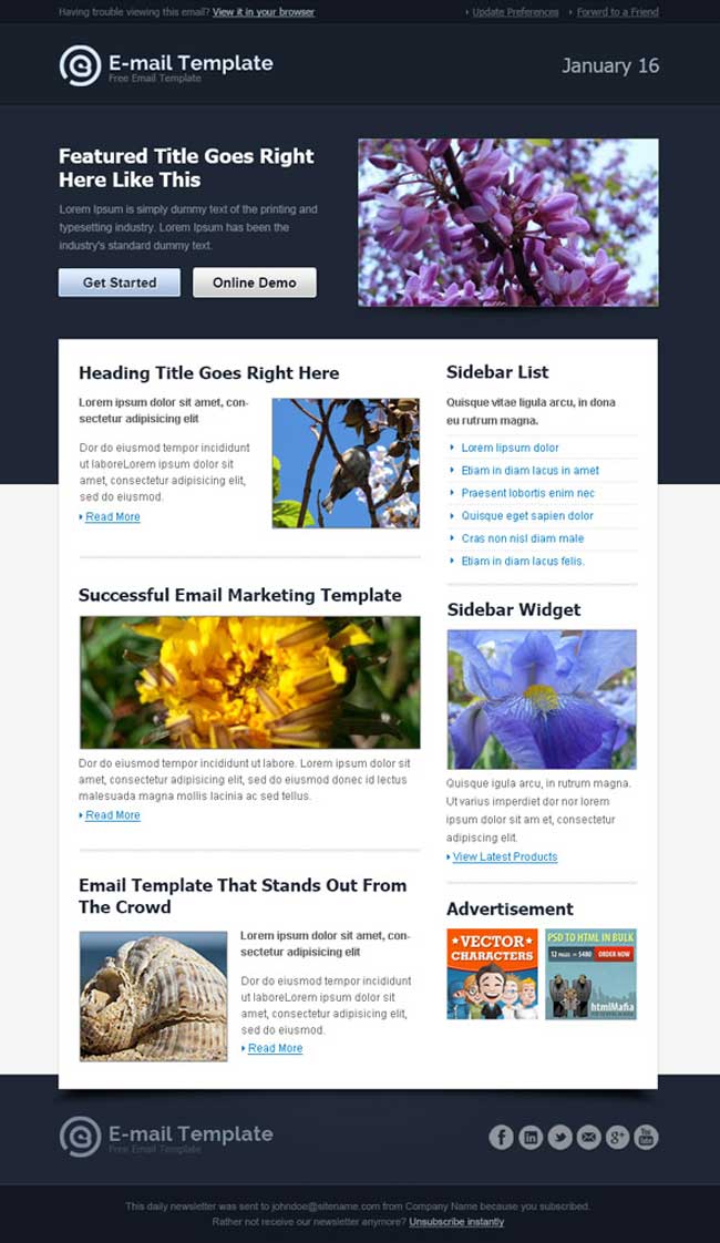 free email newsletter templates for mac