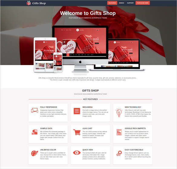 online gifts store woocommerce website theme