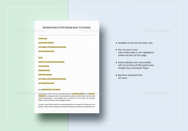 sample basic resignation letter