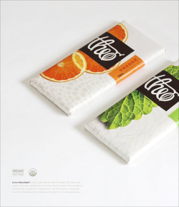 theo chocolate packaging design