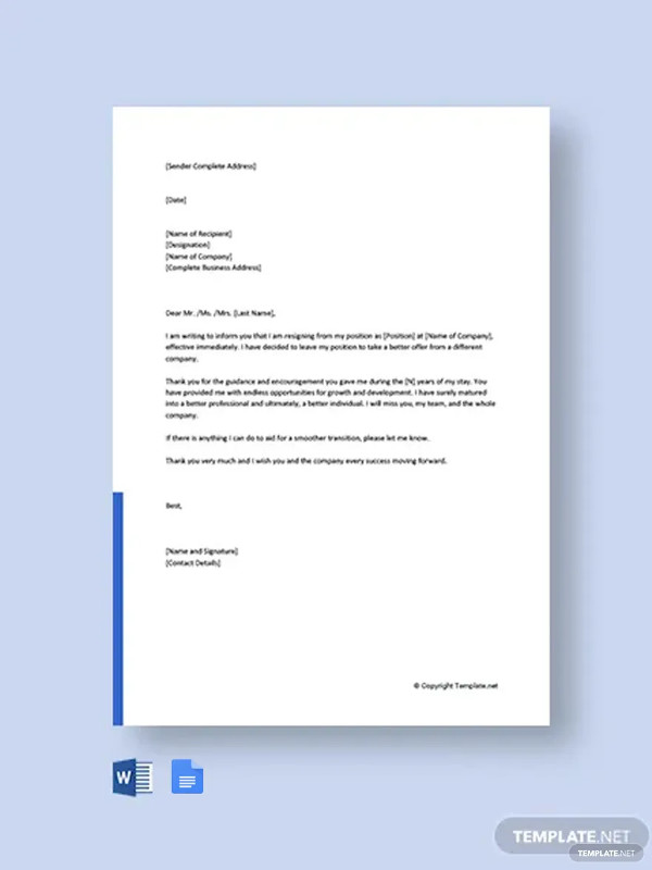 59+ Simple Resignation Letter Templates - PDF, DOC