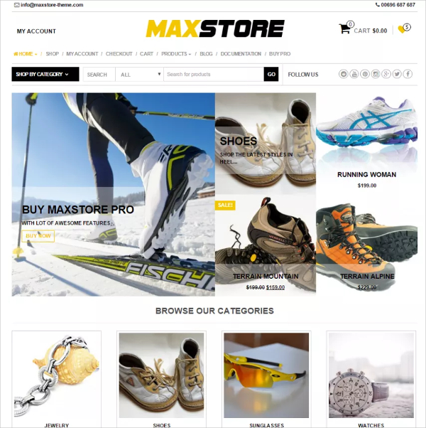 free fashion sport woocommerce store theme