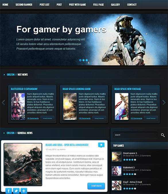 gaming html php theme
