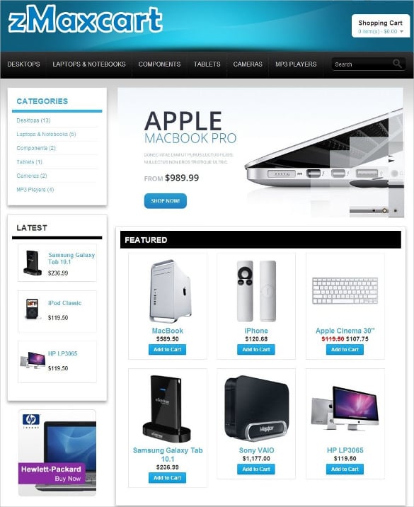 free online electronic store opencart theme