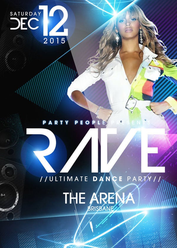rave party poster templates psd