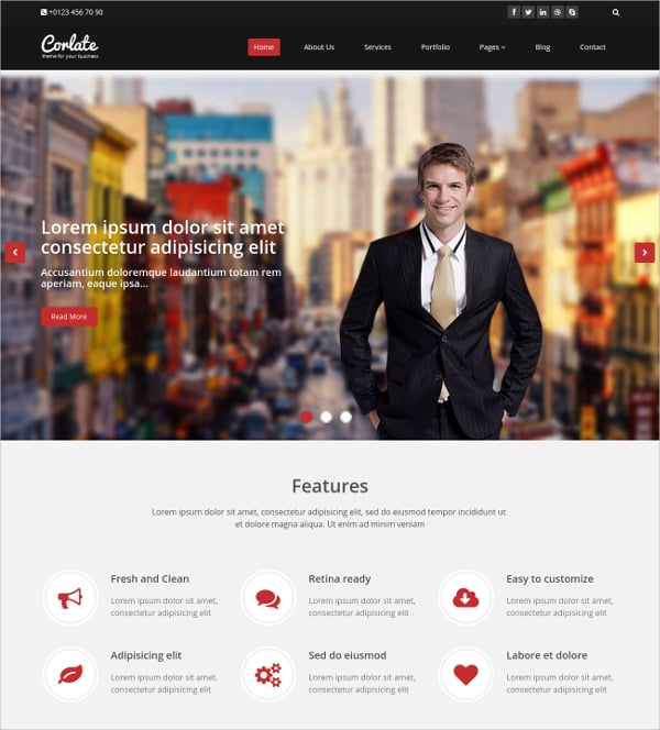 free responsive business corporate html template