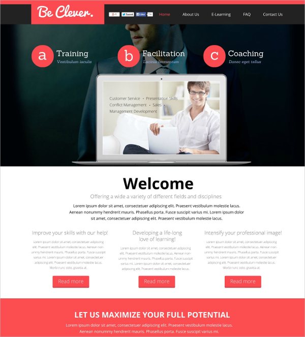 company training flash cms template 69