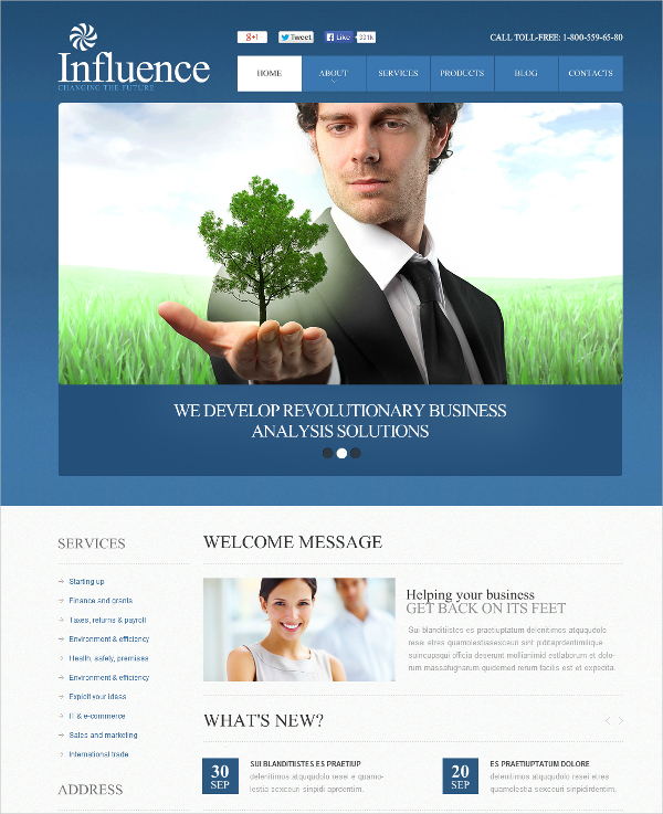management services business flash cms template 69
