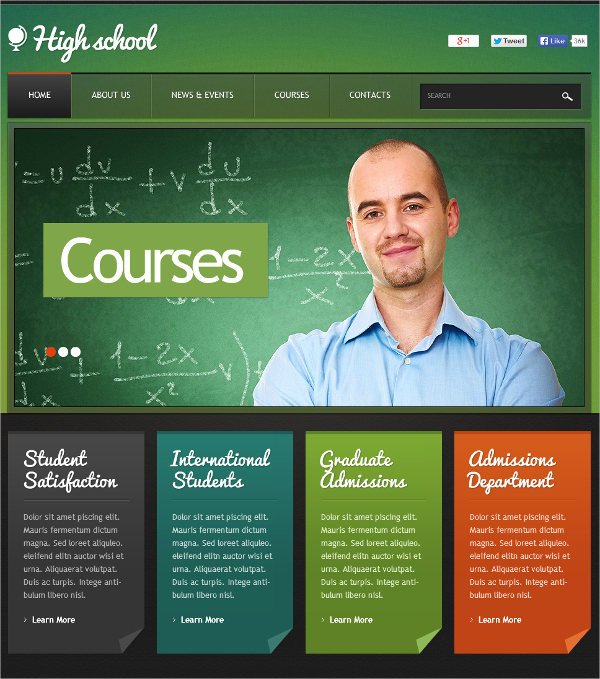 education courses flash cms template 69